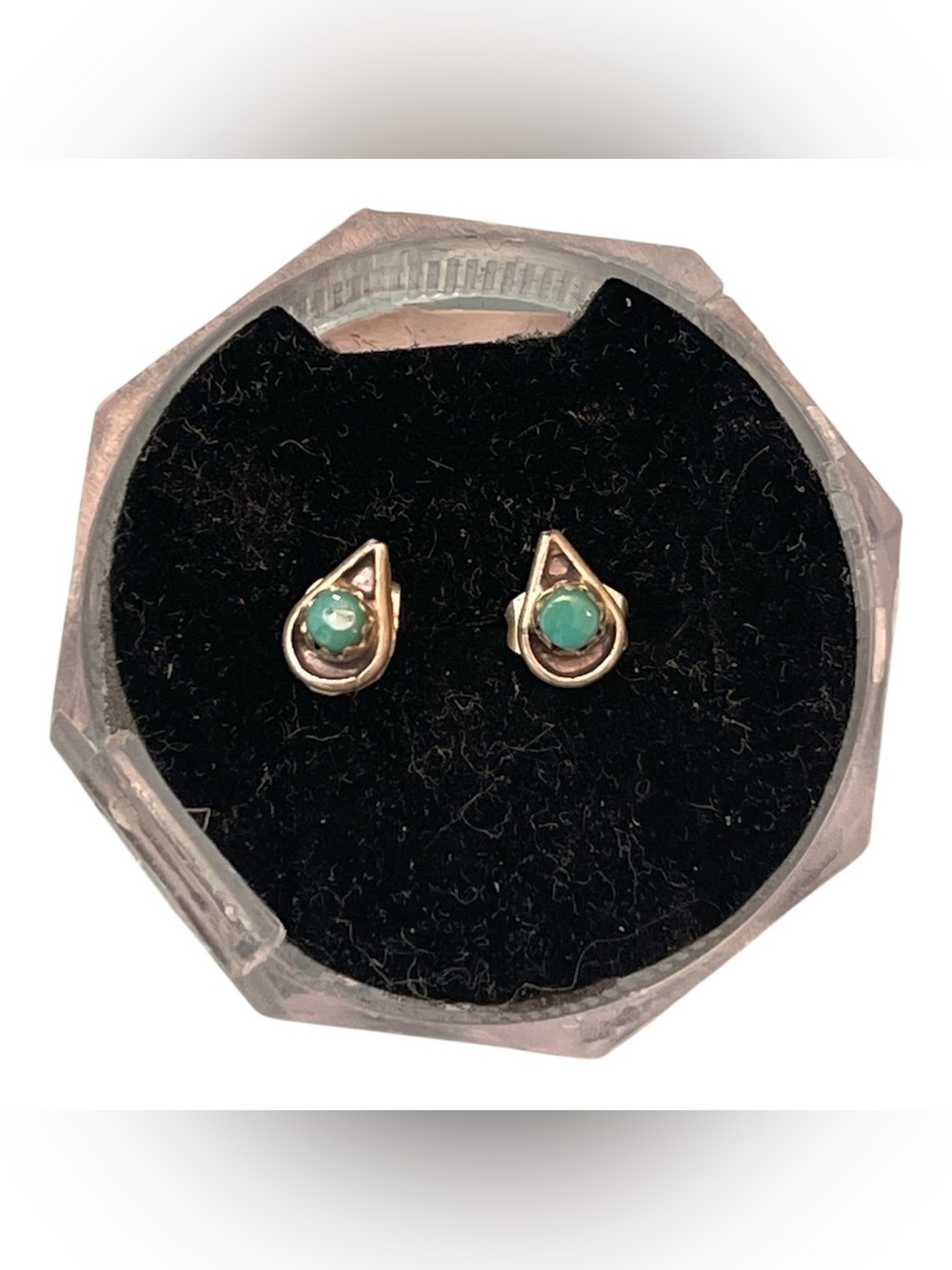 Sterling Silver Teardrop Turquoise Stud Earrings - Women Jewelry